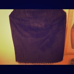 Black, Suede Mini Skirt